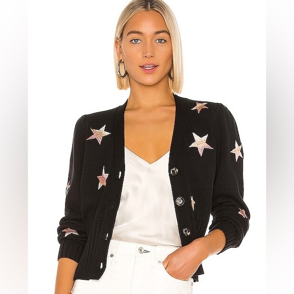 cinq a sept Sweaters - Cinq a Sept Cardigan Sweater Black and Multi, XS